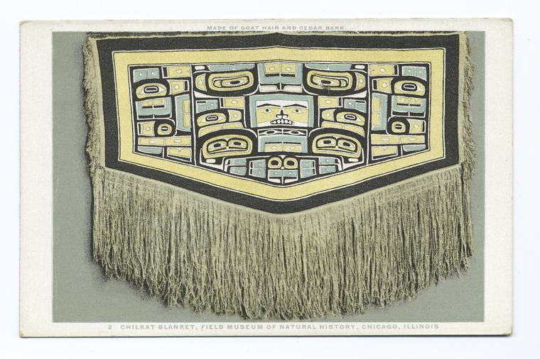 “Chilkat Blanket, Field Museum of Natural History, Chicago, Illinois, Made of Goat Hair and Cedar Bark” by Field Museum of Natural History is licensed under CC0 1.0
